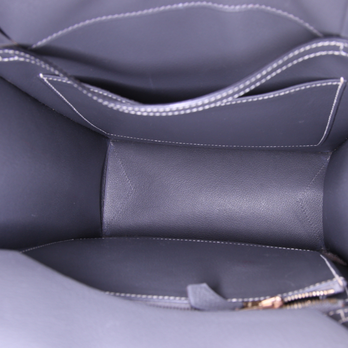 Sac à main Hermès Lucy en cuir gris - Detail D2