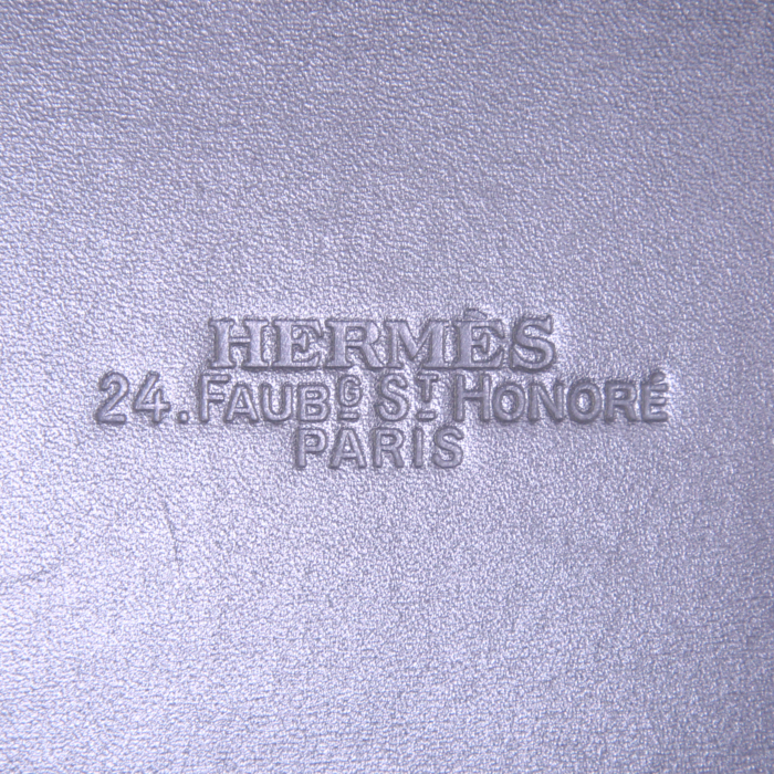 Sac à main Hermès Lucy en cuir gris - Detail D3