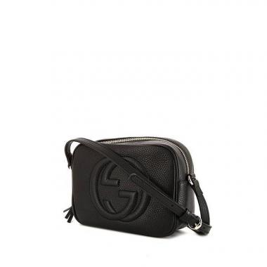 Sac bandoulière Gucci Soho Disco en cuir grainé noir