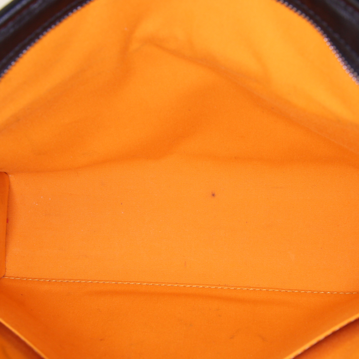 Pochette Goyard Jouvence en toile Goyardine noire et cuir noir - Detail D2