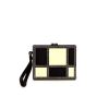 Chanel clutch in black and cream color canvas and strass - 360 thumbnail
