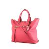 Prada shopping bag in pink grained leather - 00pp thumbnail