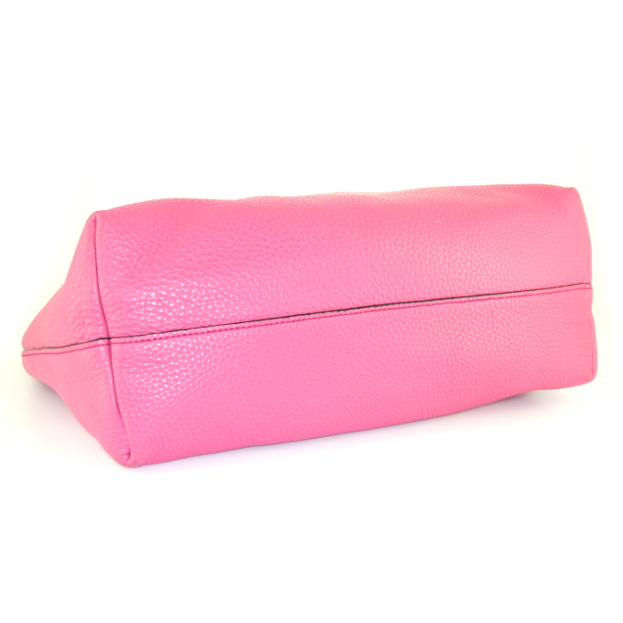 Prada shopping bag in pink grained leather - Detail D5