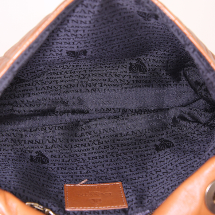Borsa Lanvin Happy in pelle trapuntata a zigzag gold - Detail D3