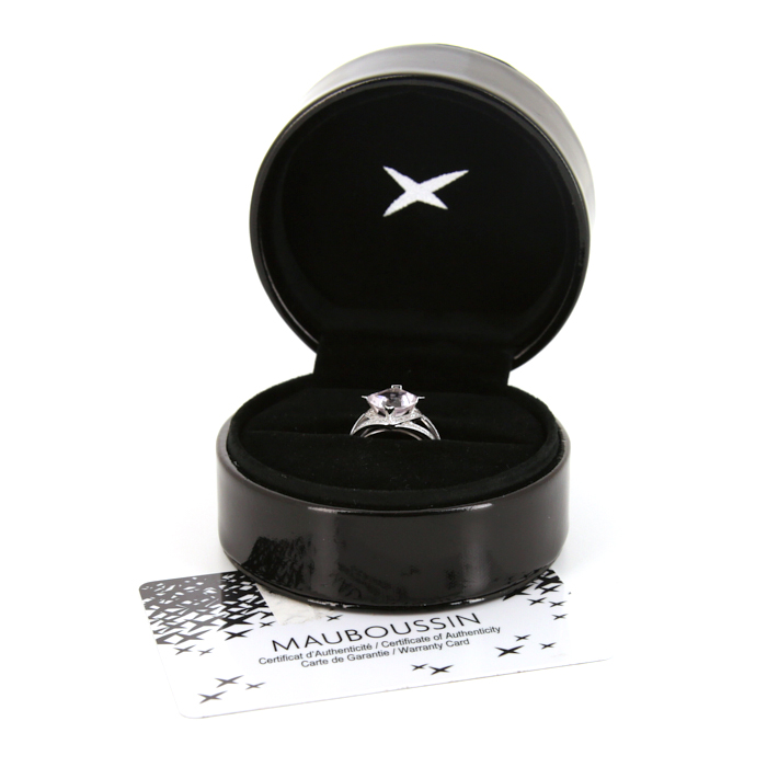 Anello Mauboussin Fou de Toi in oro bianco,  ametista rosa di Francia e diamanti - Detail D2