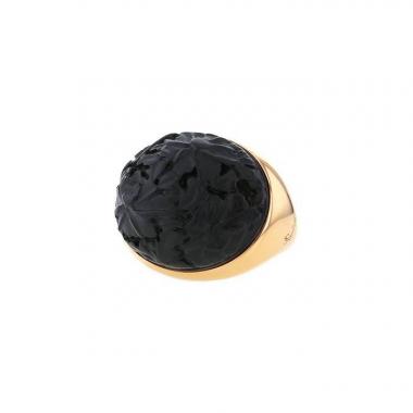 Anello Pomellato Victoria in oro rosa,  jais e diamante