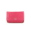 Borsa a tracolla Chanel Wallet on Chain in pelle rosa a fiori - 360 thumbnail