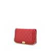 Sac bandoulière Chanel Wallet on Chain en cuir matelassé rouge - 00pp thumbnail