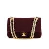 Chanel Vintage handbag in burgundy quilted jersey and burgundy leather - 360 thumbnail