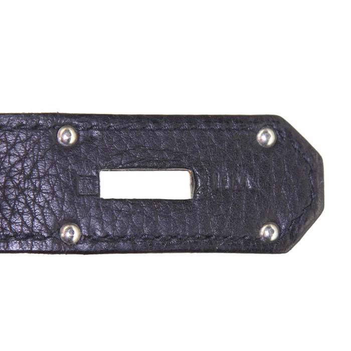 Bolsa de viaje Hermes Haut à Courroies - Travel Bag en cuero togo negro - Detail D4