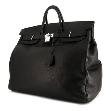 Hermes Haut à Courroies - Travel Bag travel bag in black togo leather