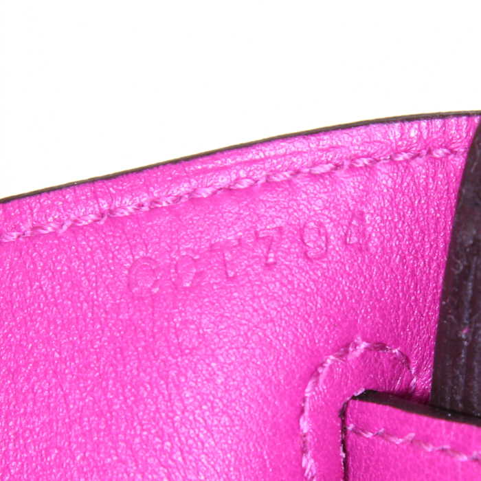 Borsa Hermes Birkin 25 cm in pelle Swift porpora - Detail D4