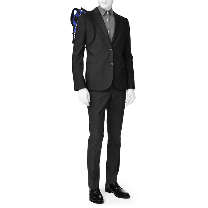 Sac à dos Chanel Editions Limitées en toile bleue blanche et noire - Detail D1