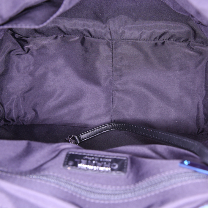 Chanel Editions Limitées backpack in blue, white and black canvas - Detail D2