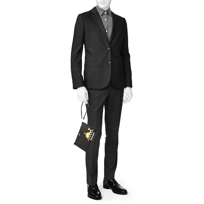 Prada pouch in black leather - Detail D1