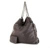 Stella McCartney Falabella Fold Over bag worn on the shoulder or carried in the hand in grey canvas - 00pp thumbnail