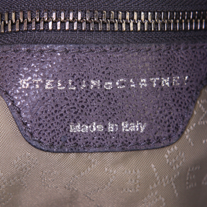 Stella McCartney Falabella Fold Over bag worn on the shoulder or carried in the hand in grey canvas - Detail D3