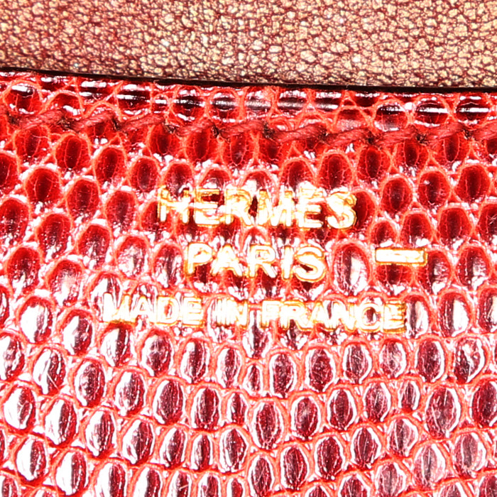 Borsa a tracolla Hermès  Constance in lucertola rossa - Detail D4