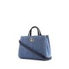 Gucci GG Marmont shoulder bag in blue jean quilted canvas and blue leather - 00pp thumbnail