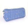 Borsa a tracolla Gucci GG Marmont in tela trapuntata blu con motivo a spina di pesce e pelle blu - Detail D5 thumbnail