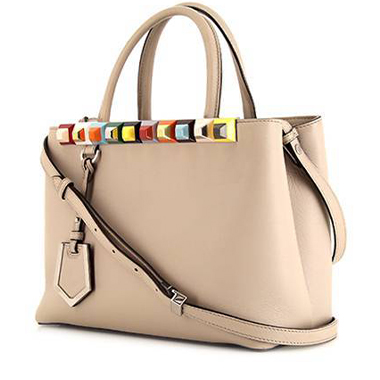 Sac à main Fendi 2 Jours en cuir beige