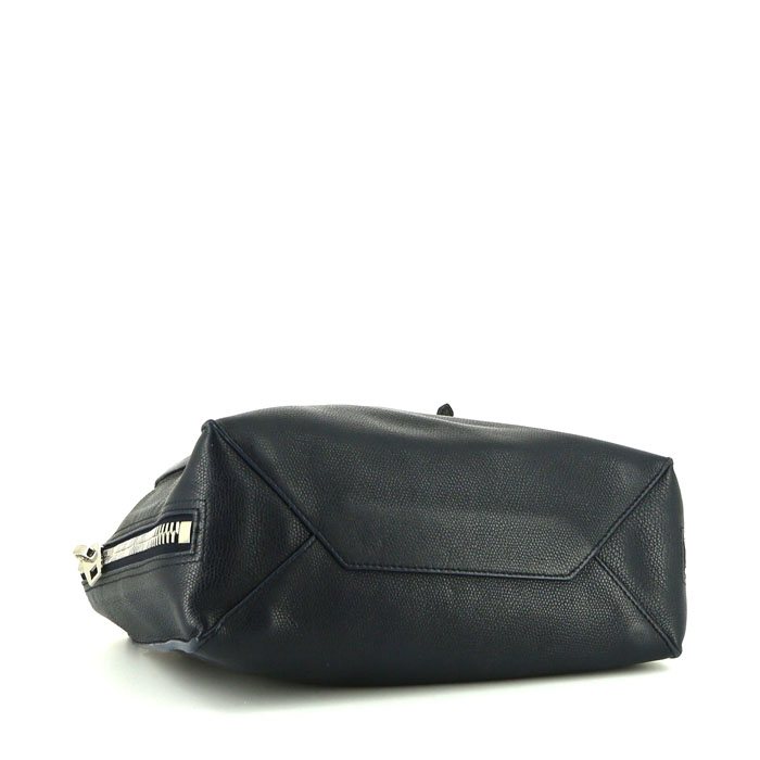 Sac bandoulière Balenciaga Papier A4 en cuir grainé bleu - Detail D5