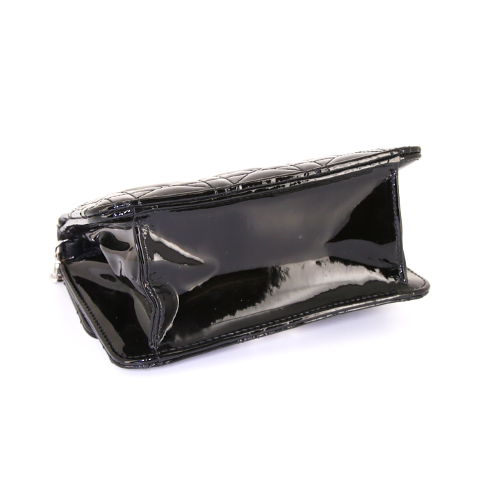 Borsa Dior Miss Dior mini in pelle verniciata e foderata nera cannage - Detail D4