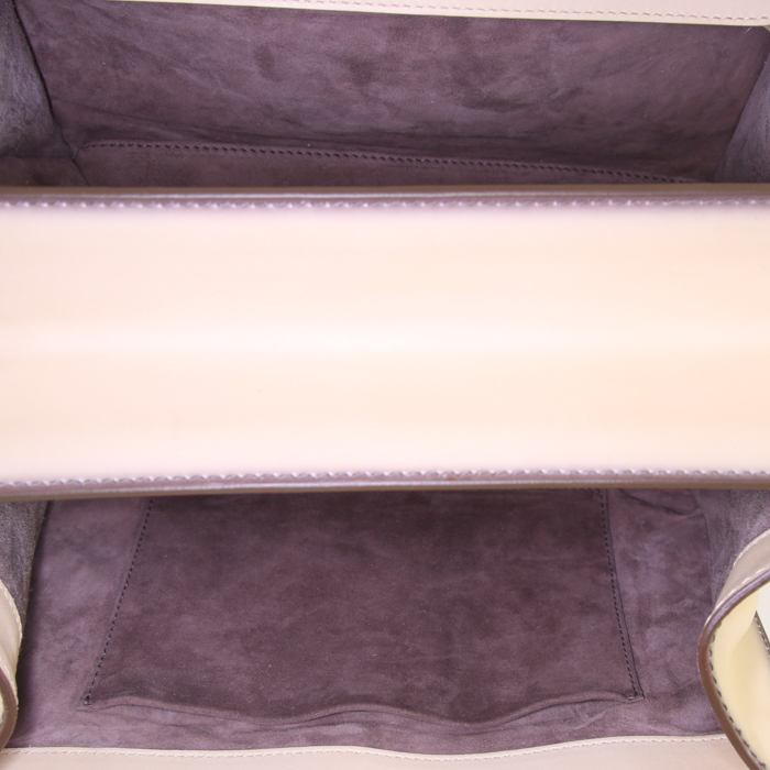 Sac à main Bottega Veneta en cuir tressé dégradé beige - Detail D2