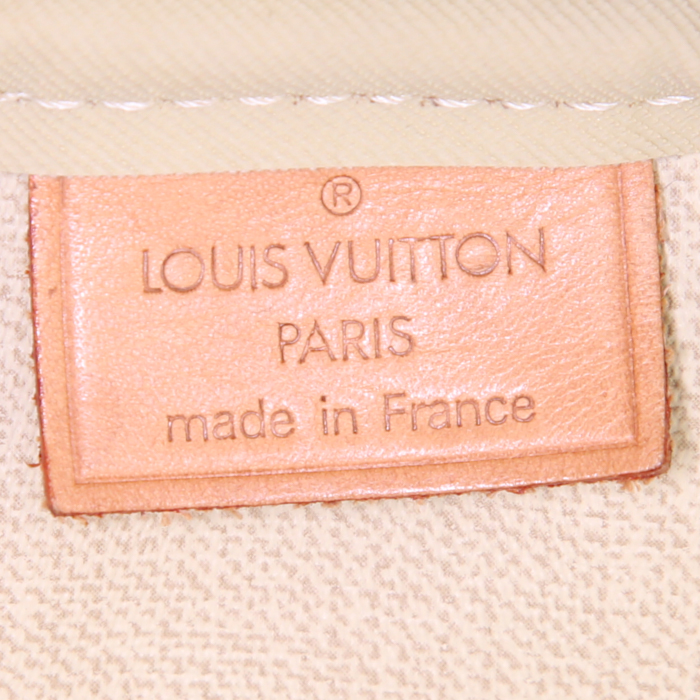 Bolso de mano Louis Vuitton Deauville en lona Monogram marrón y cuero natural - Detail D3