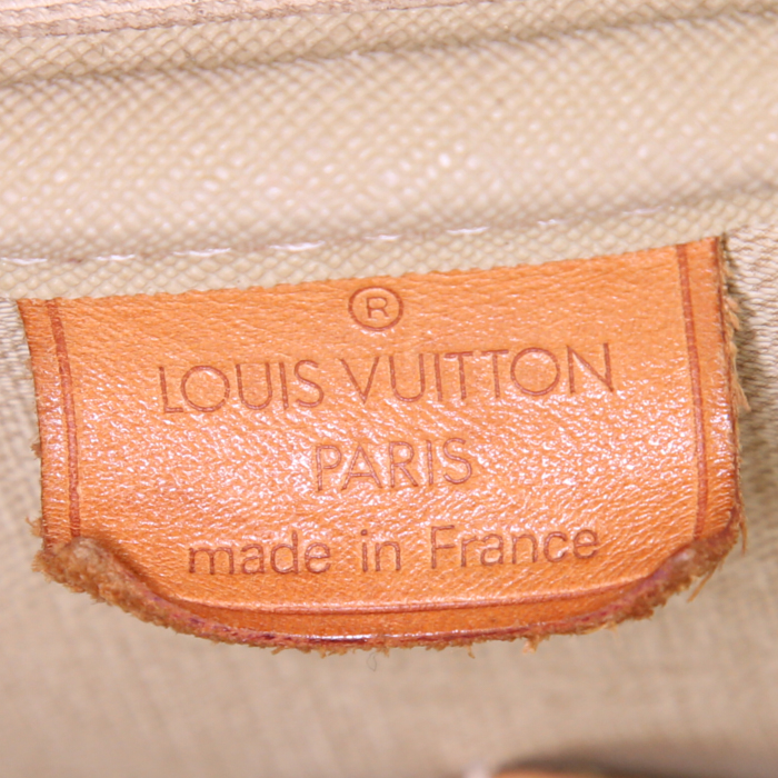 Sac à main Louis Vuitton Deauville en toile monogram marron et cuir naturel - Detail D3