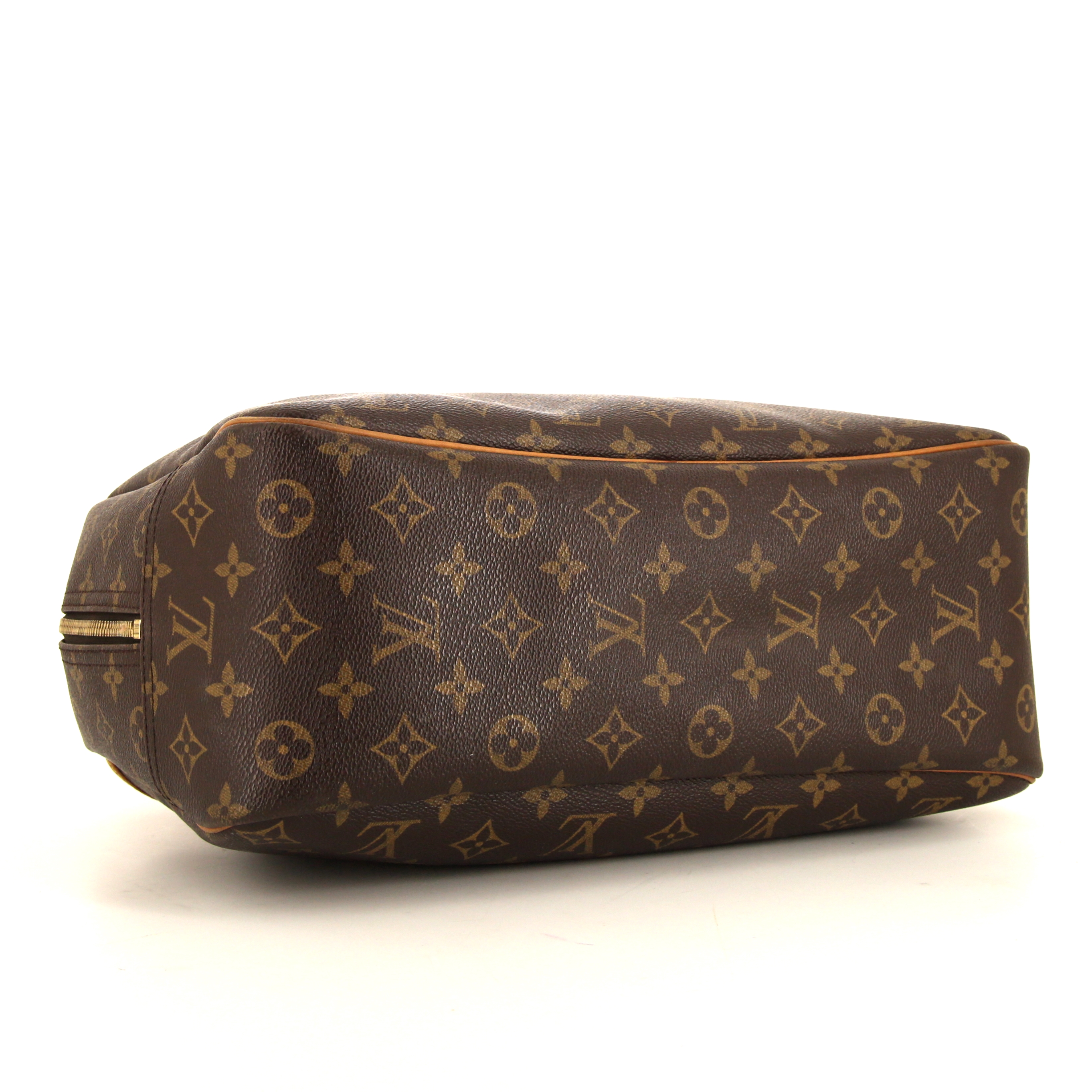 Borsa Louis Vuitton Deauville in tela monogram marrone e pelle naturale - Detail D4