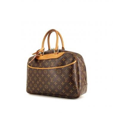 Bolso de mano Louis Vuitton Deauville en lona Monogram marrón y cuero natural