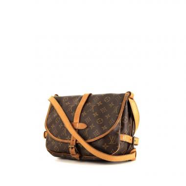 Louis Vuitton Saumur small model shoulder bag in brown monogram canvas and natural leather