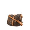 Borsa a tracolla Louis Vuitton Saumur modello medio in tela monogram cerata marrone e pelle naturale - 00pp thumbnail