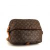 Borsa a tracolla Louis Vuitton Saumur modello medio in tela monogram cerata marrone e pelle naturale - Detail D5 thumbnail