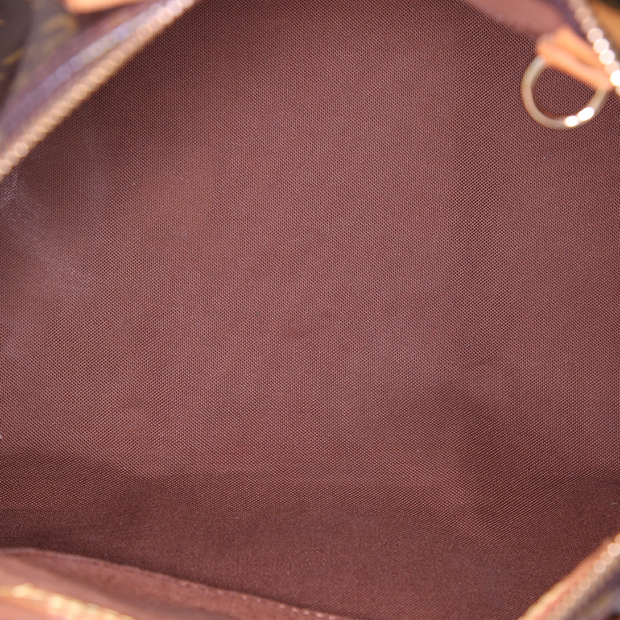 Sac à main Louis Vuitton Speedy 30 en toile monogram marron et cuir naturel - Detail D2