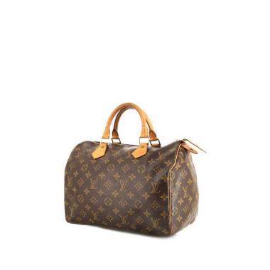 Sac à main Louis Vuitton Speedy 30 en toile monogram marron et cuir naturel