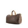 Borsa Louis Vuitton Speedy 40 cm in tela monogram cerata marrone e pelle naturale - 00pp thumbnail