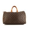 Bolso de mano Louis Vuitton Speedy 40 cm en lona Monogram revestida marrón y cuero natural - 360 thumbnail