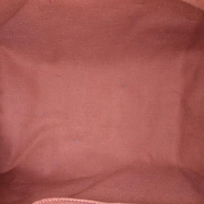 Borsa Louis Vuitton Speedy 40 cm in tela monogram cerata marrone e pelle naturale - Detail D2