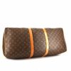Bolsa de viaje Louis Vuitton Keepall 60 cm en lona Monogram marrón y cuero natural - Detail D4 thumbnail