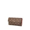 Portafogli lungo Louis Vuitton Sarah in tela monogram e pelle marrone - 00pp thumbnail