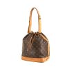 Shopping bag Louis Vuitton grand Noé in tela monogram marrone e pelle naturale - 00pp thumbnail