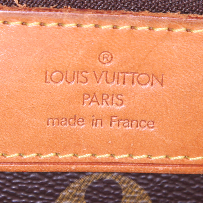 Louis Vuitton Flanerie shopping bag in brown monogram canvas and natural leather - Detail D3