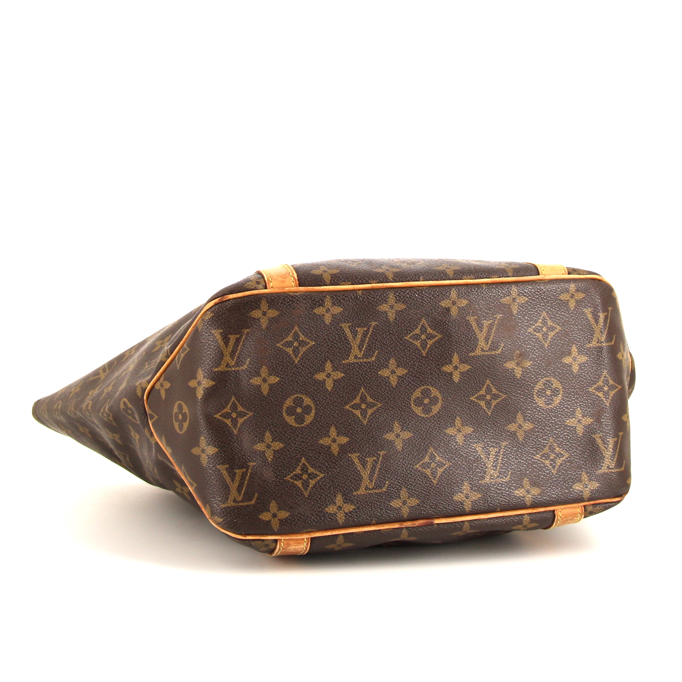 Louis Vuitton Flanerie shopping bag in brown monogram canvas and natural leather - Detail D4