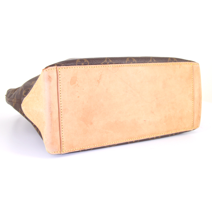 Bolso Cabás Louis Vuitton Piano en lona Monogram marrón y cuero natural - Detail D4