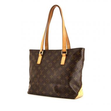 Sac cabas Louis Vuitton Piano en toile monogram marron et cuir naturel