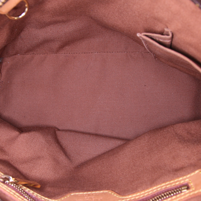 Bolso Cabás Louis Vuitton Piano en lona Monogram revestida marrón y cuero natural - Detail D2