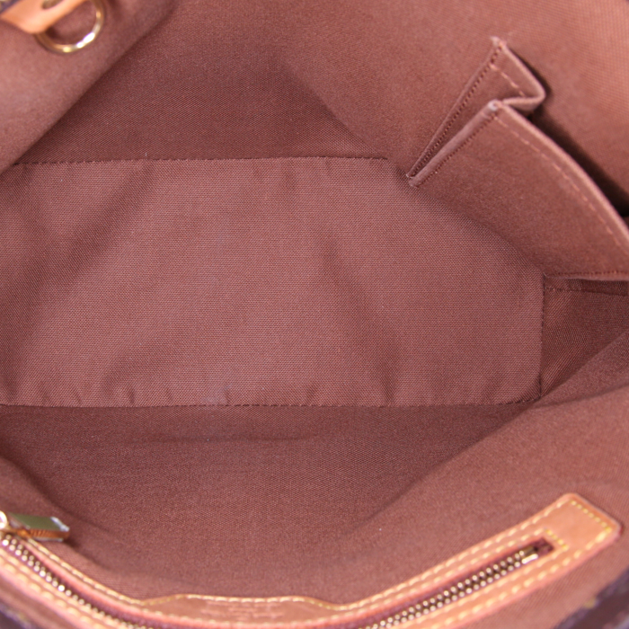 Bolso Cabás Louis Vuitton Piano en lona Monogram marrón y cuero natural - Detail D2