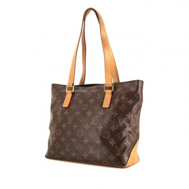 Sac cabas Louis Vuitton Piano en toile monogram marron et cuir naturel